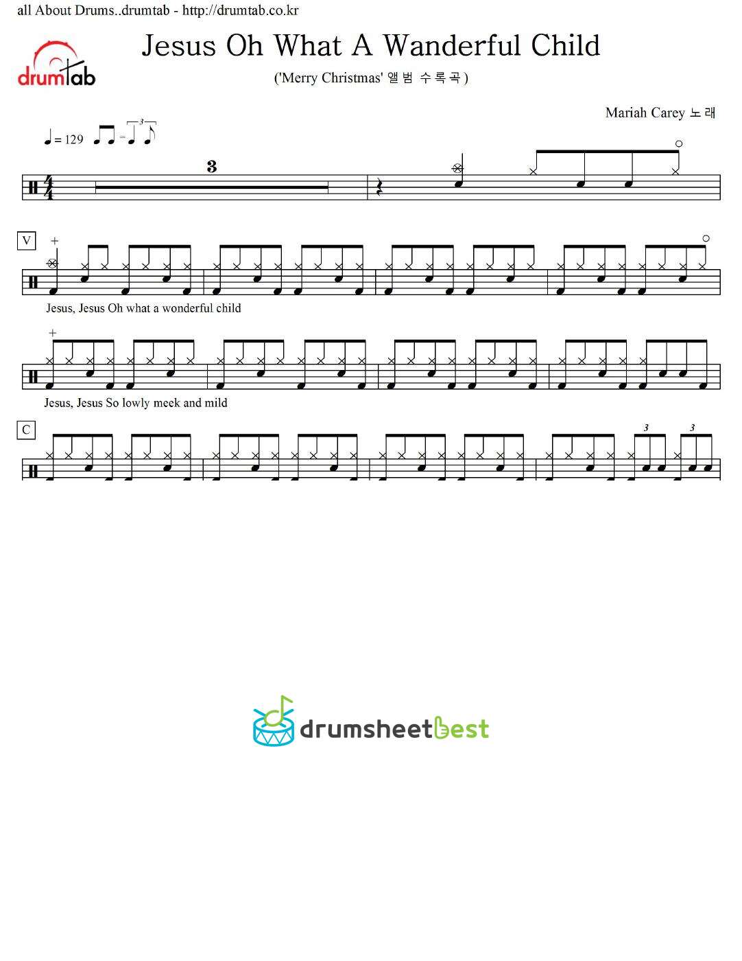 Jesus Oh What A Wanderful Child preview page 1