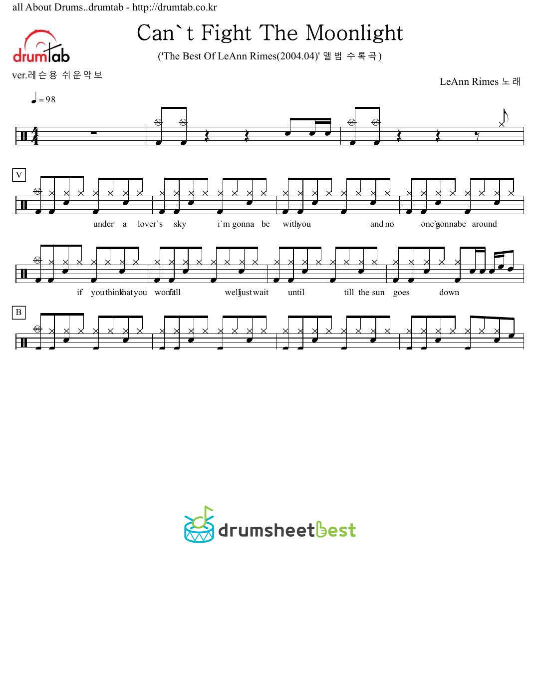 Can't Fight The Moonlight(코요테 어글리 OST) preview page 1