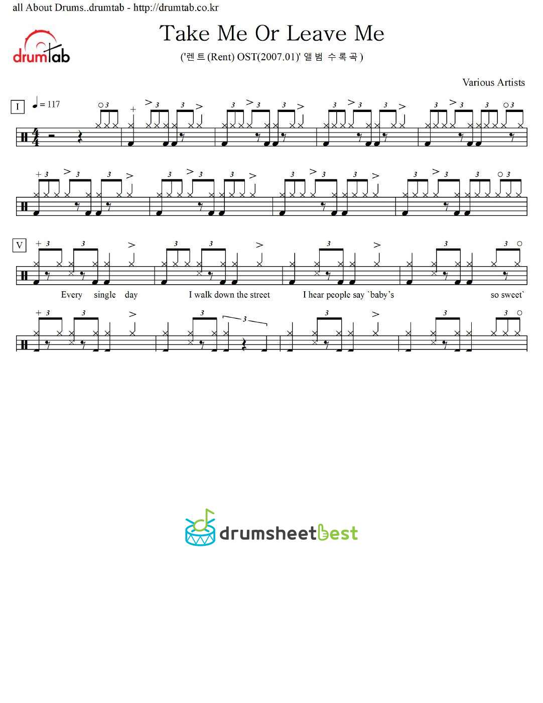 Take Me Or Leave Me preview page 1