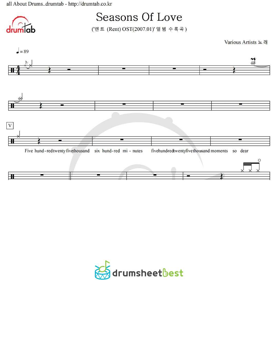 Seasons Of Love preview page 1