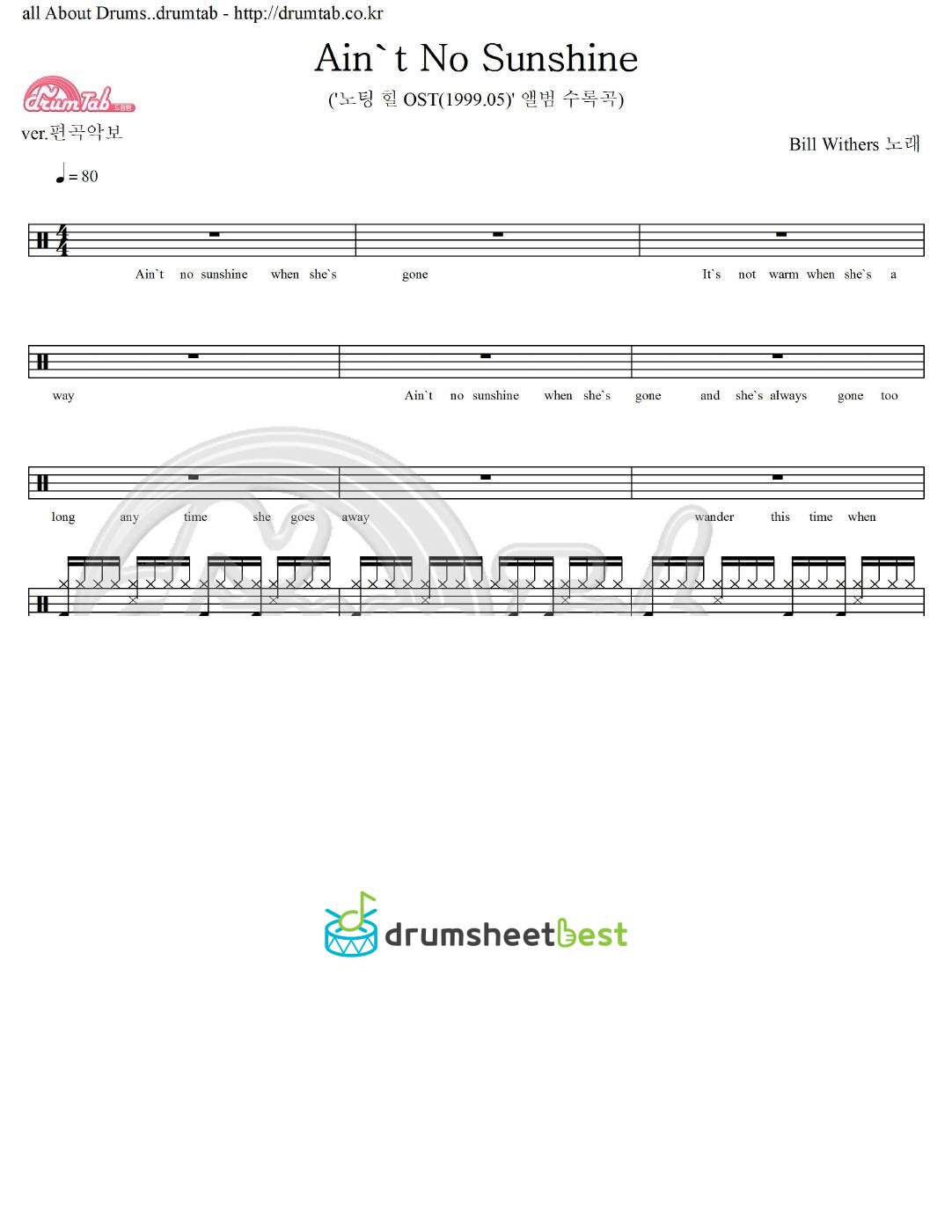 Ain't No Sunshine preview page 1