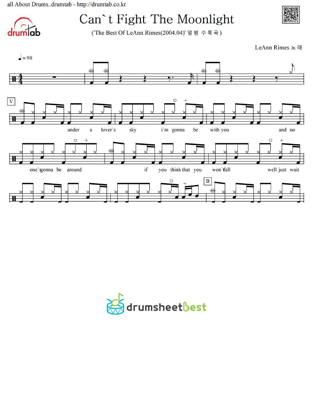 Can't Fight The Moonlight(코요테 어글리 OST) preview page 1