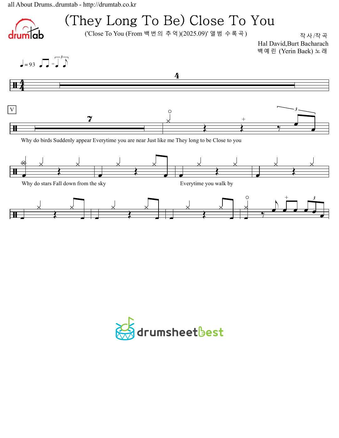 (They Long To Be) Close To You preview page 1