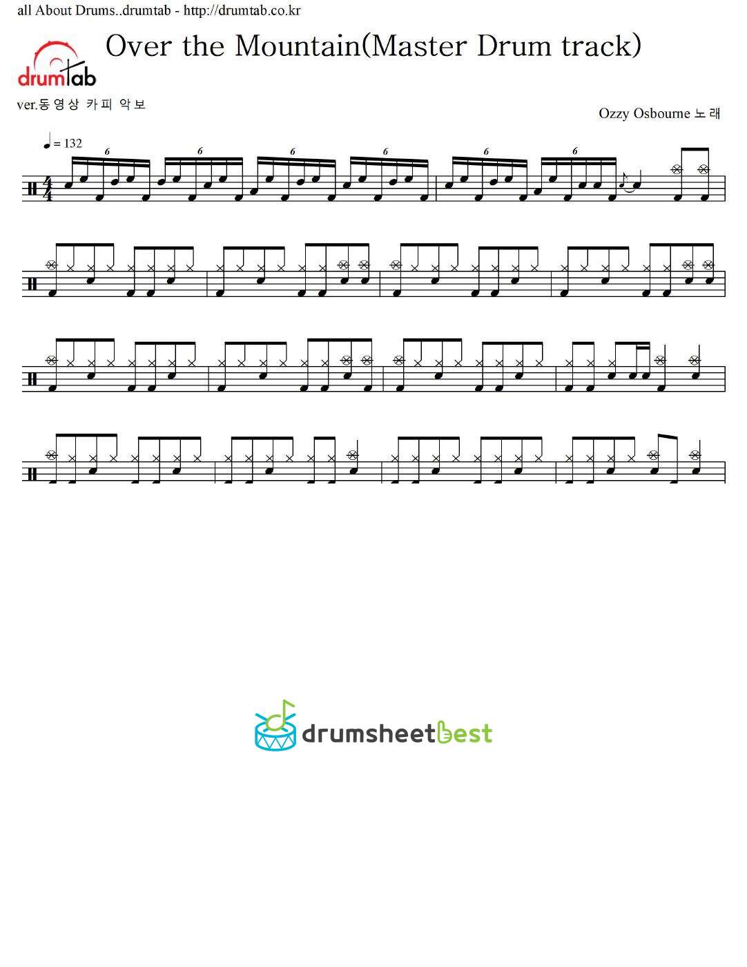 Over the Mountain(Master Drum track) preview page 1