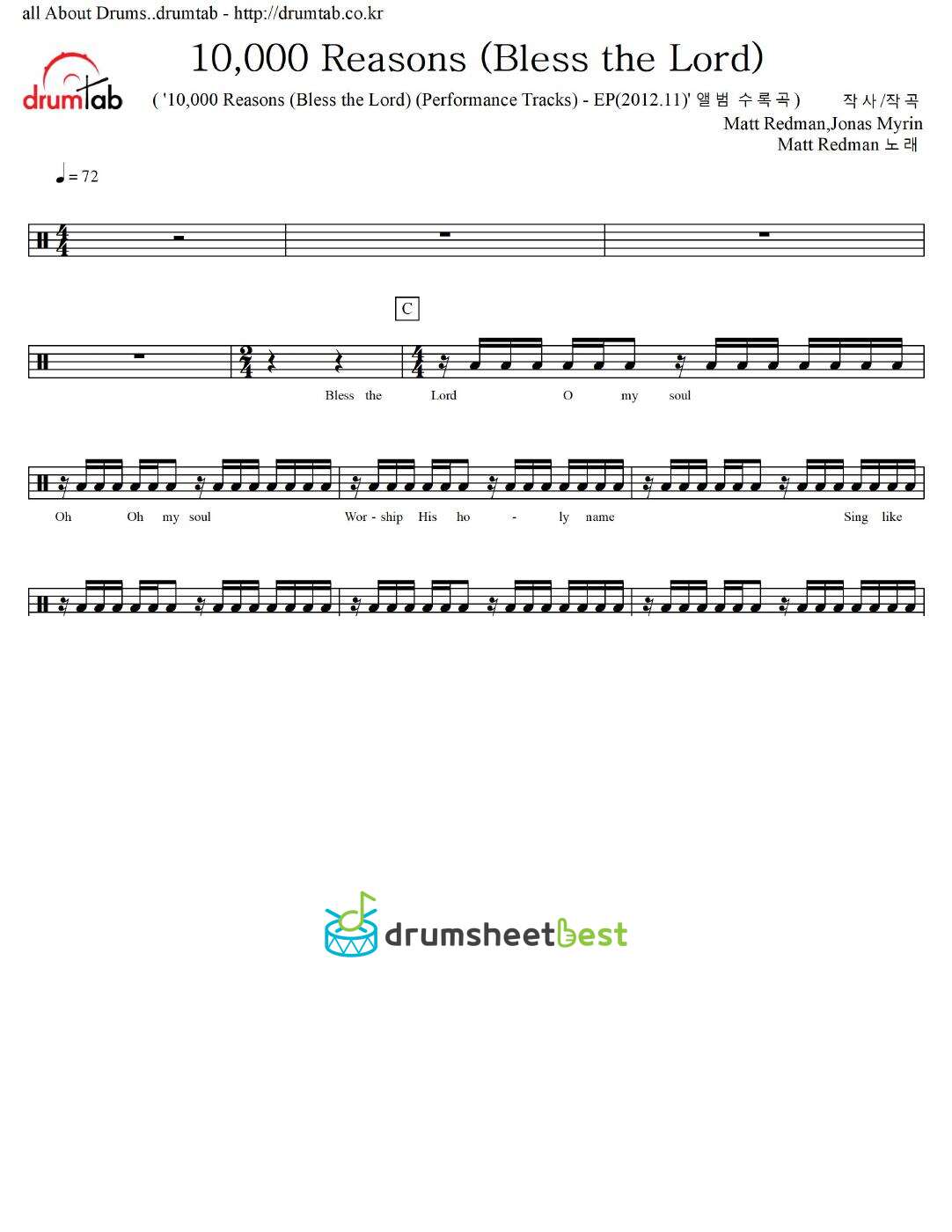 10,000 Reasons (Bless the Lord) preview page 1