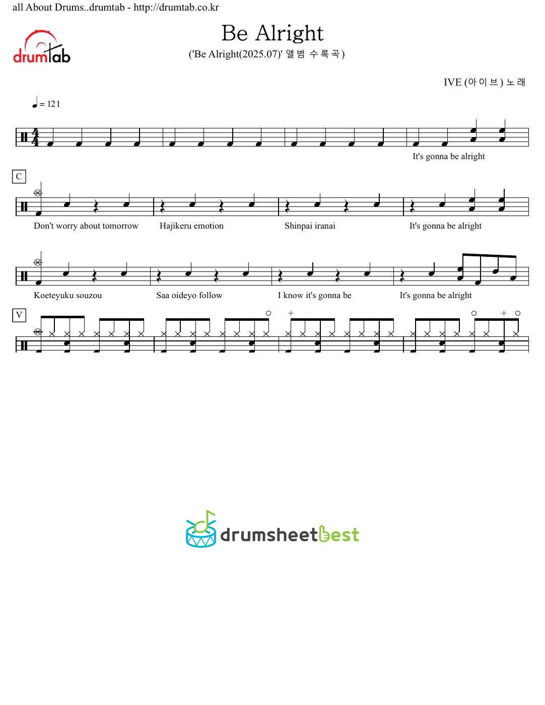 Be Alright preview page 1