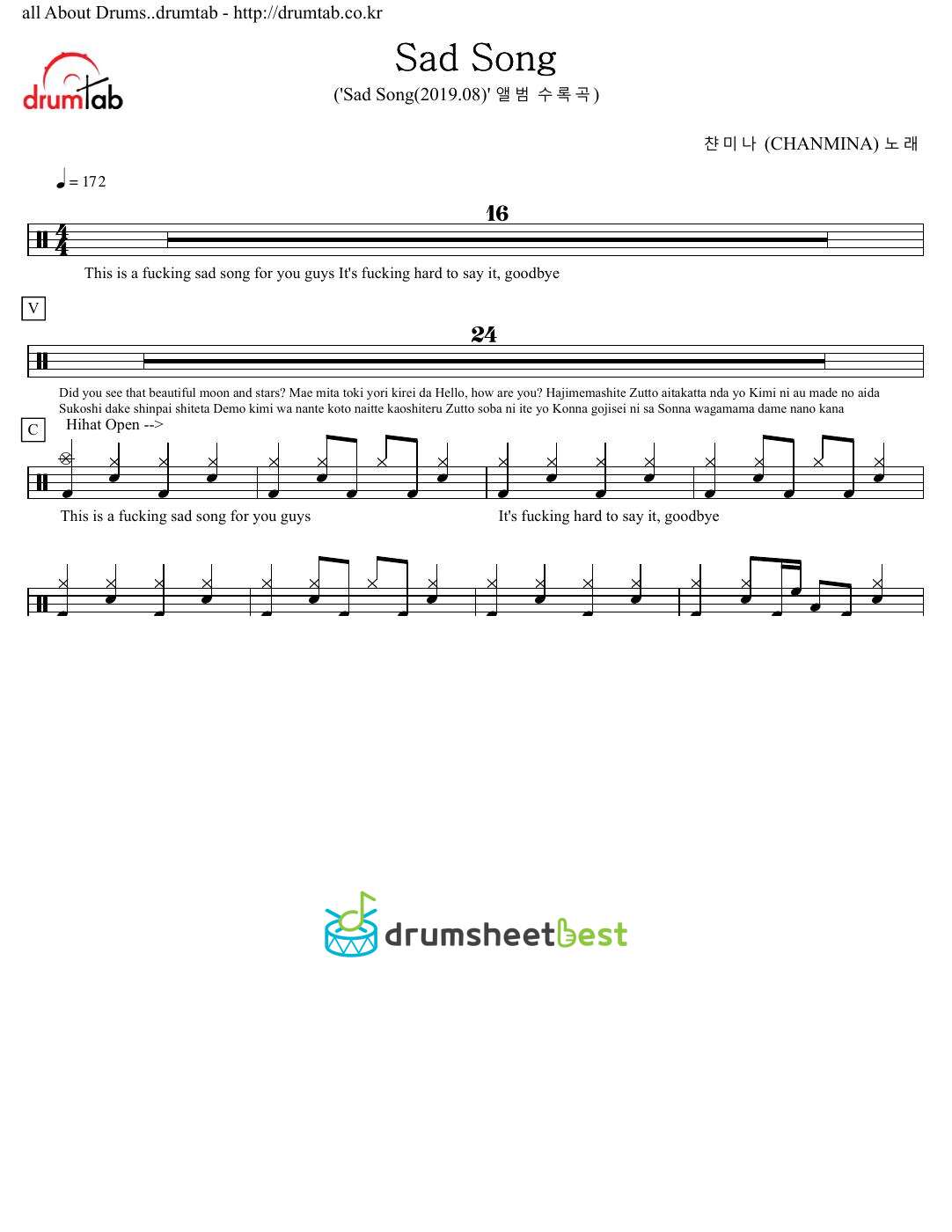 Sad Song preview page 1