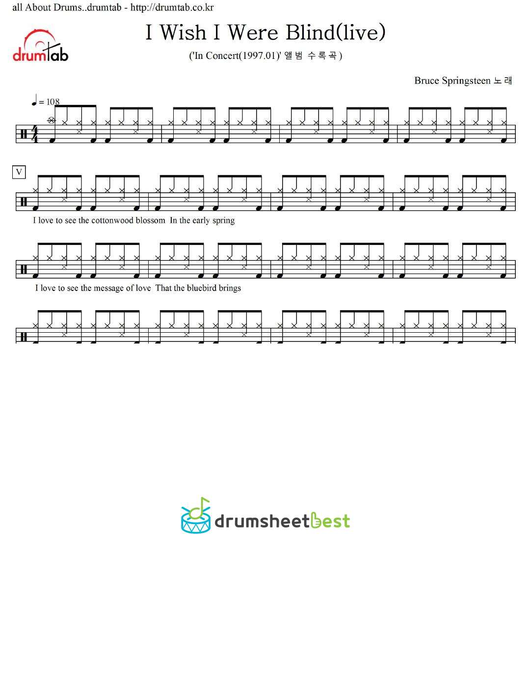 I Wish I Were Blind(live) preview page 1