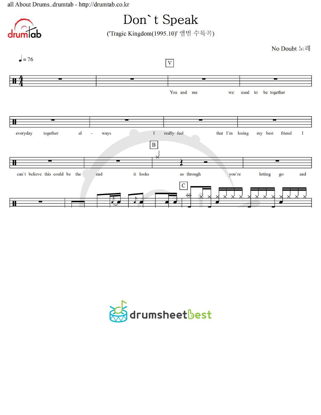 Don't Speak preview page 1