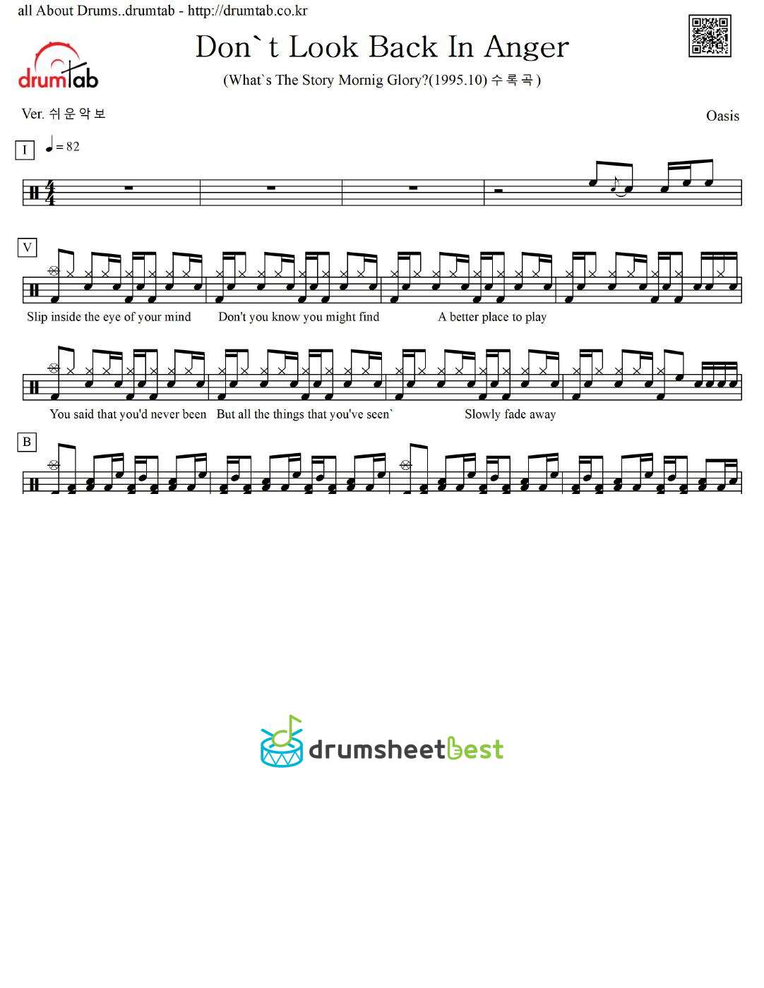 Don't Look Back In Anger preview page 1