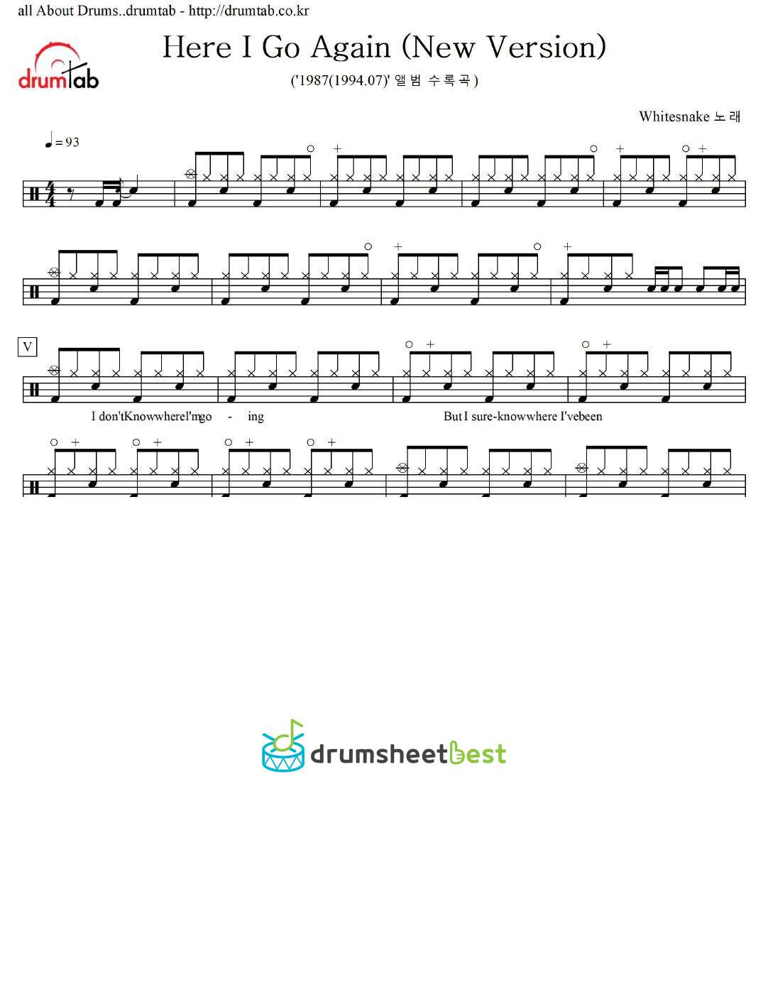 Here I Go Again (New Version) preview page 1