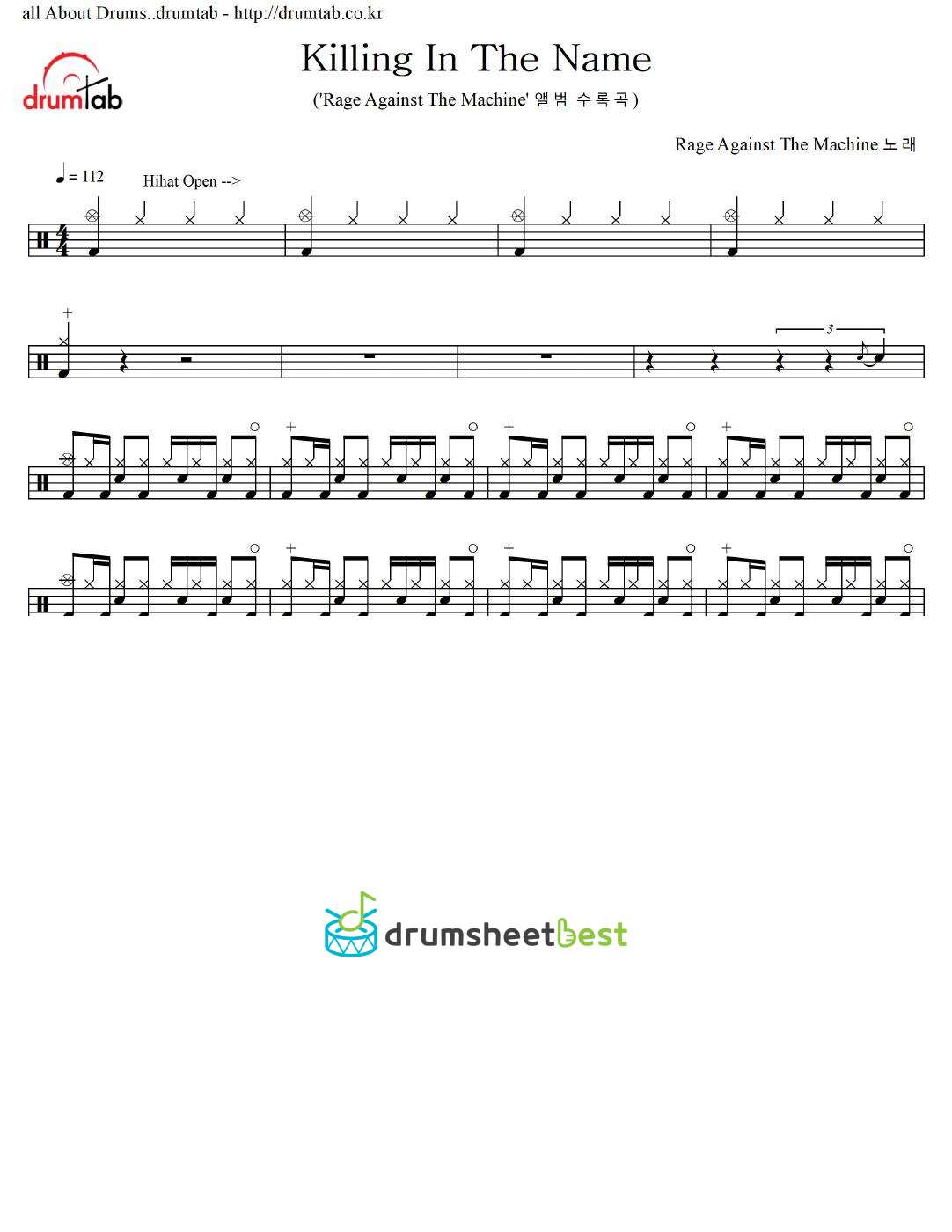 Killing In The Name preview page 1