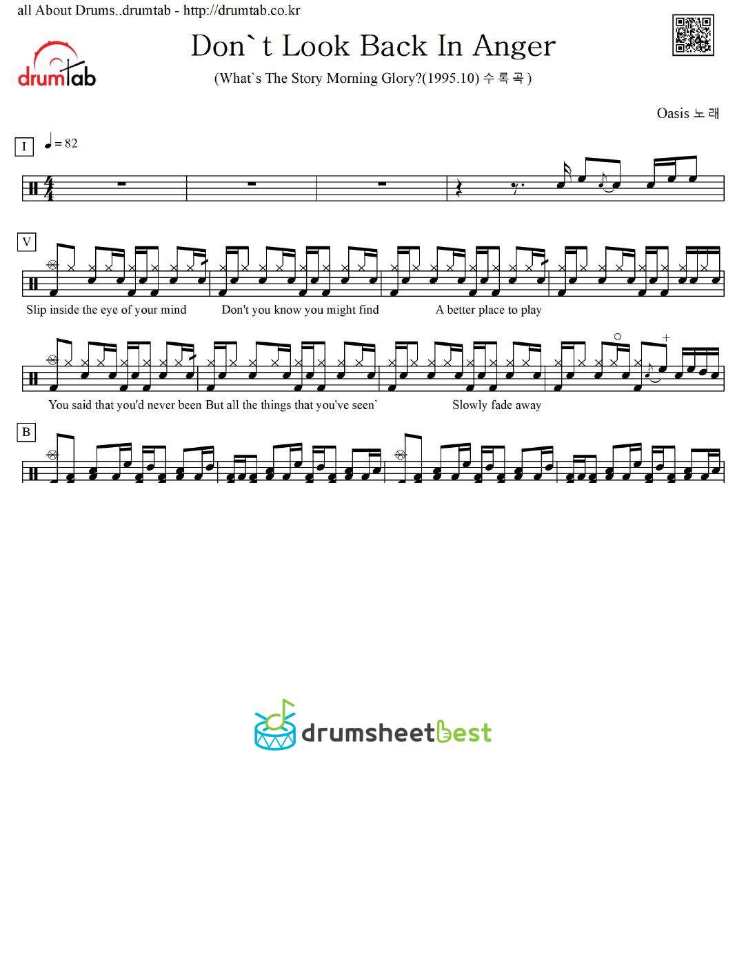 Don't Look Back In Anger preview page 1