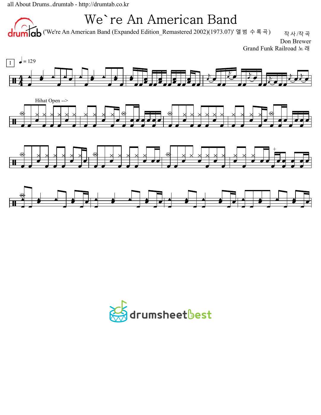 We're An American Band preview page 1