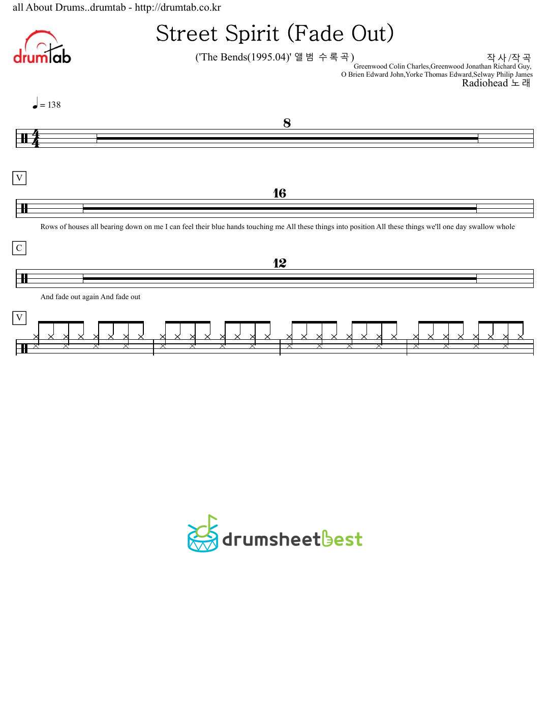 Street Spirit (Fade Out) preview page 1