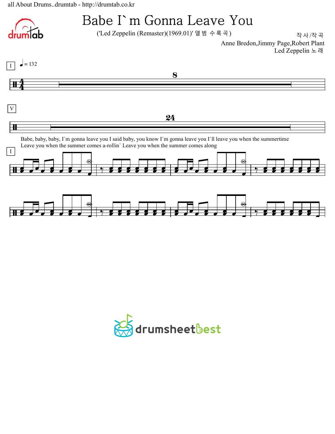 Babe I'm Gonna Leave You preview page 1