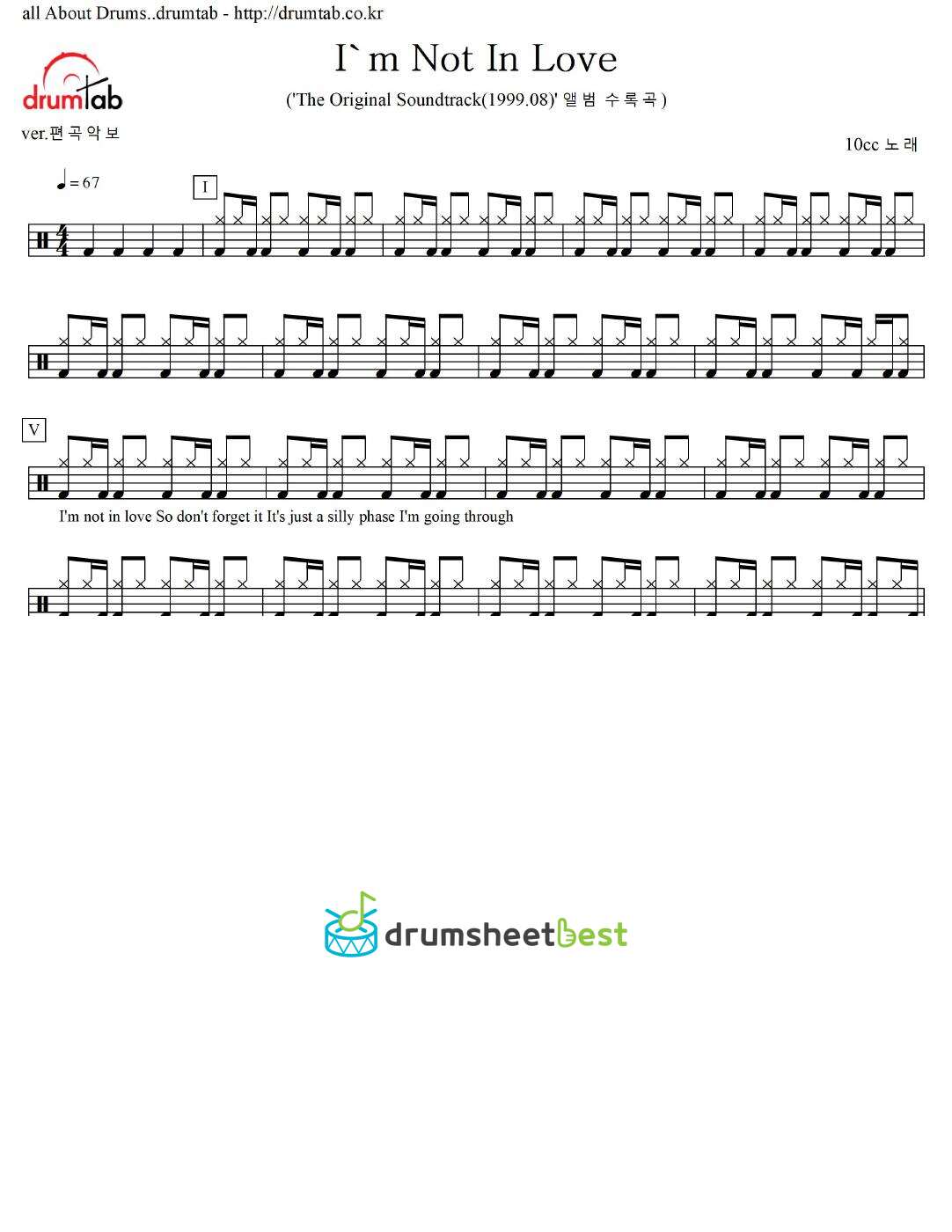 I'm Not In Love preview page 1