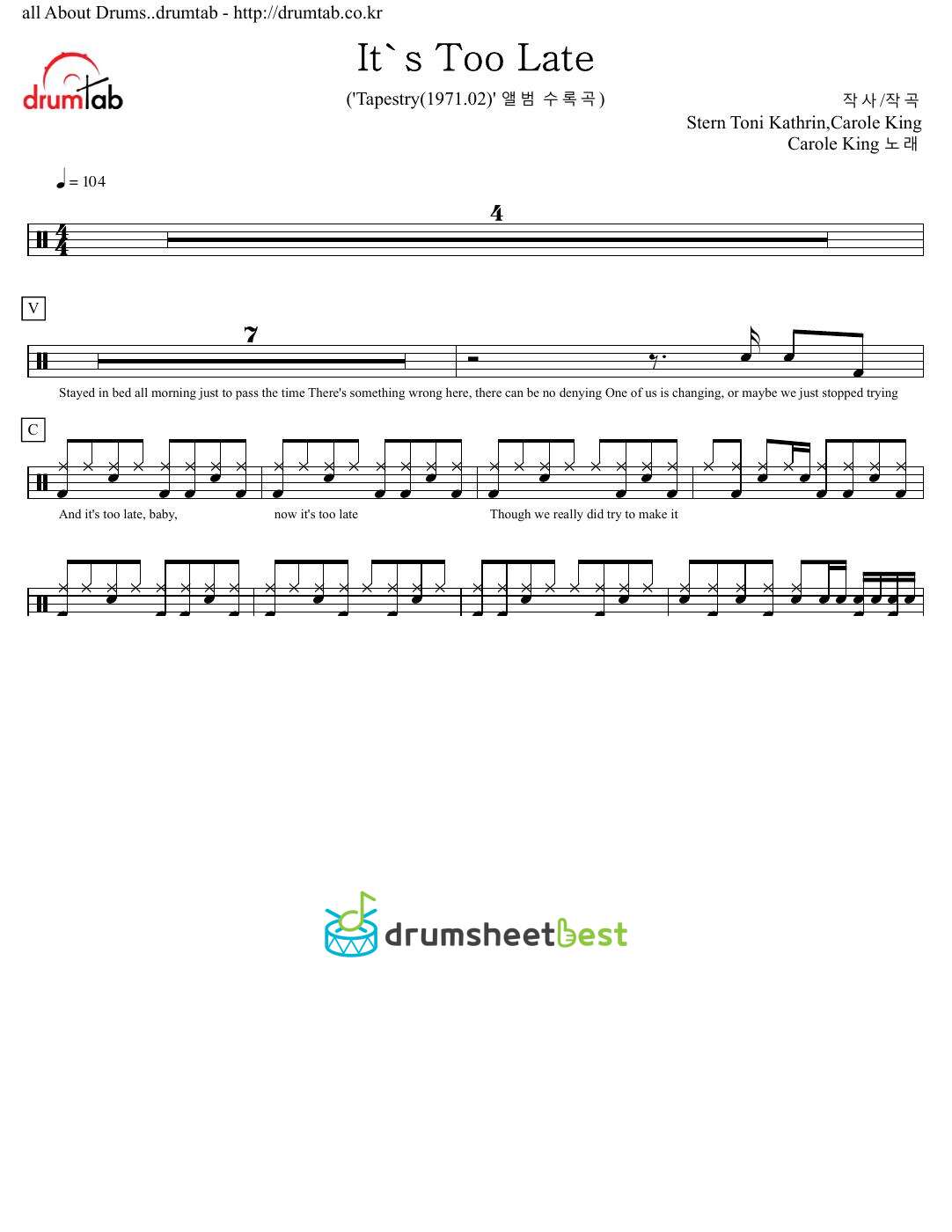 It's Too Late preview page 1