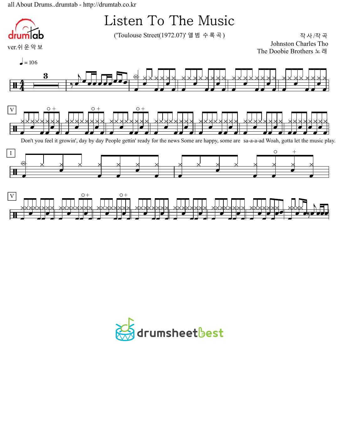 Listen To The Music preview page 1