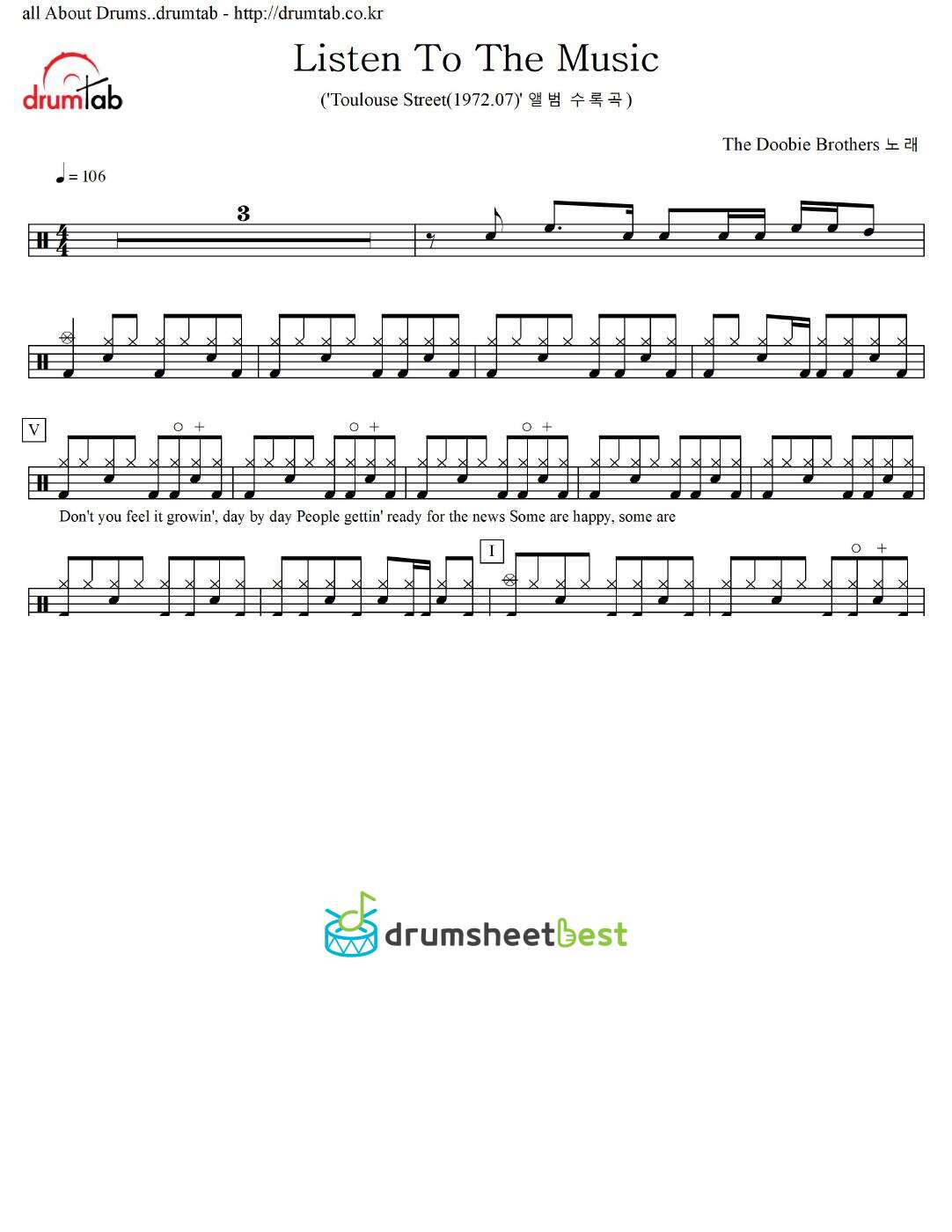 Listen To The Music preview page 1