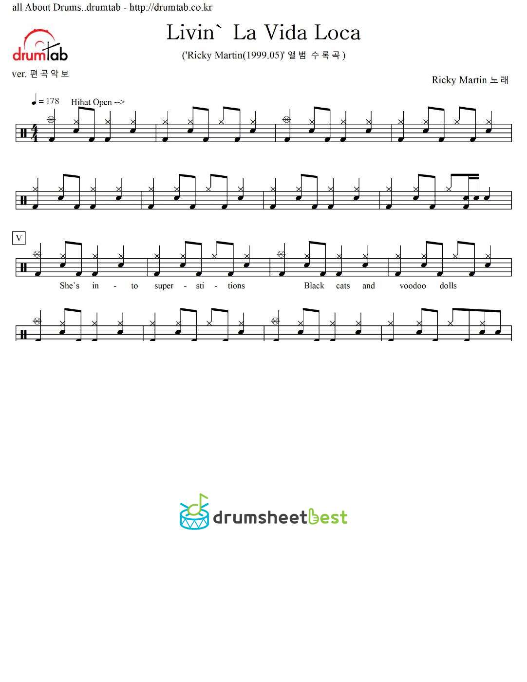 Livin' La Vida Loca preview page 1