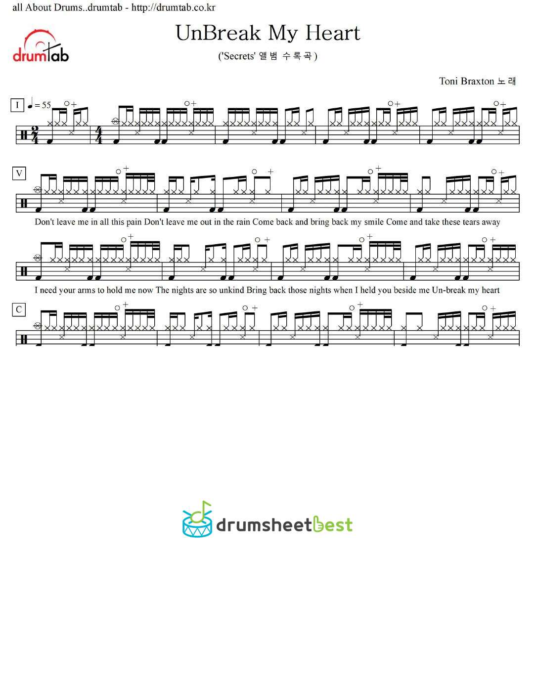 UnBreak My Heart preview page 1