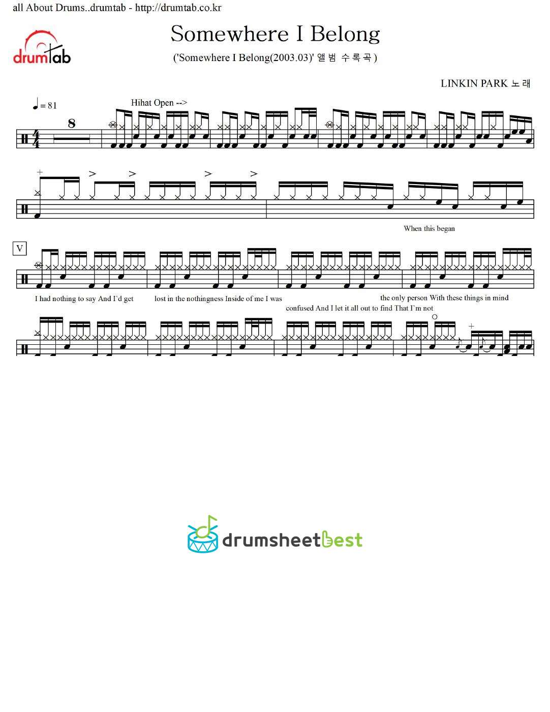 Somewhere I Belong preview page 1