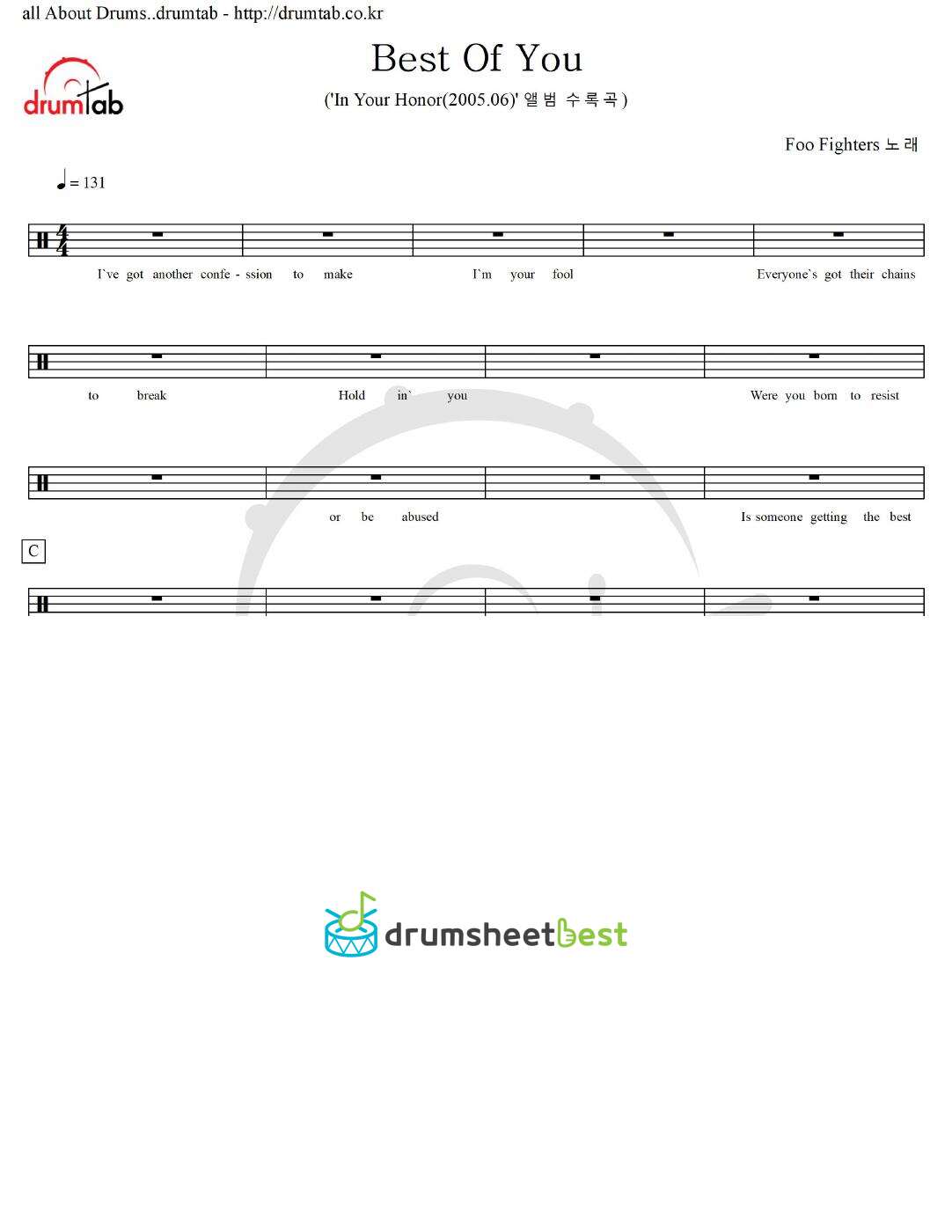 Best Of You preview page 1