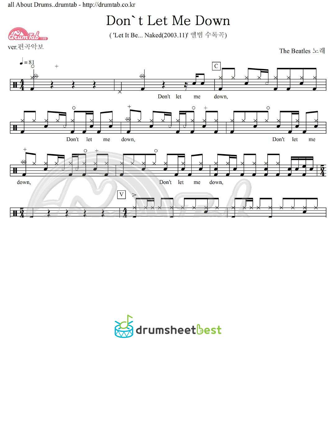 Don't Let Me Down preview page 1