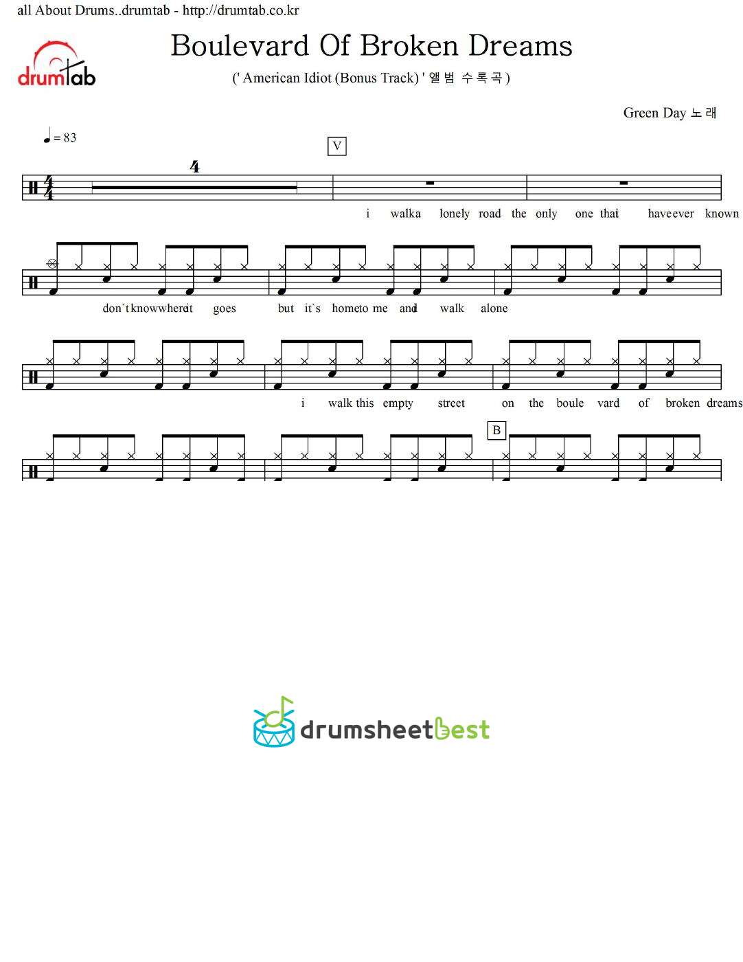 Boulevard Of Broken Dreams preview page 1