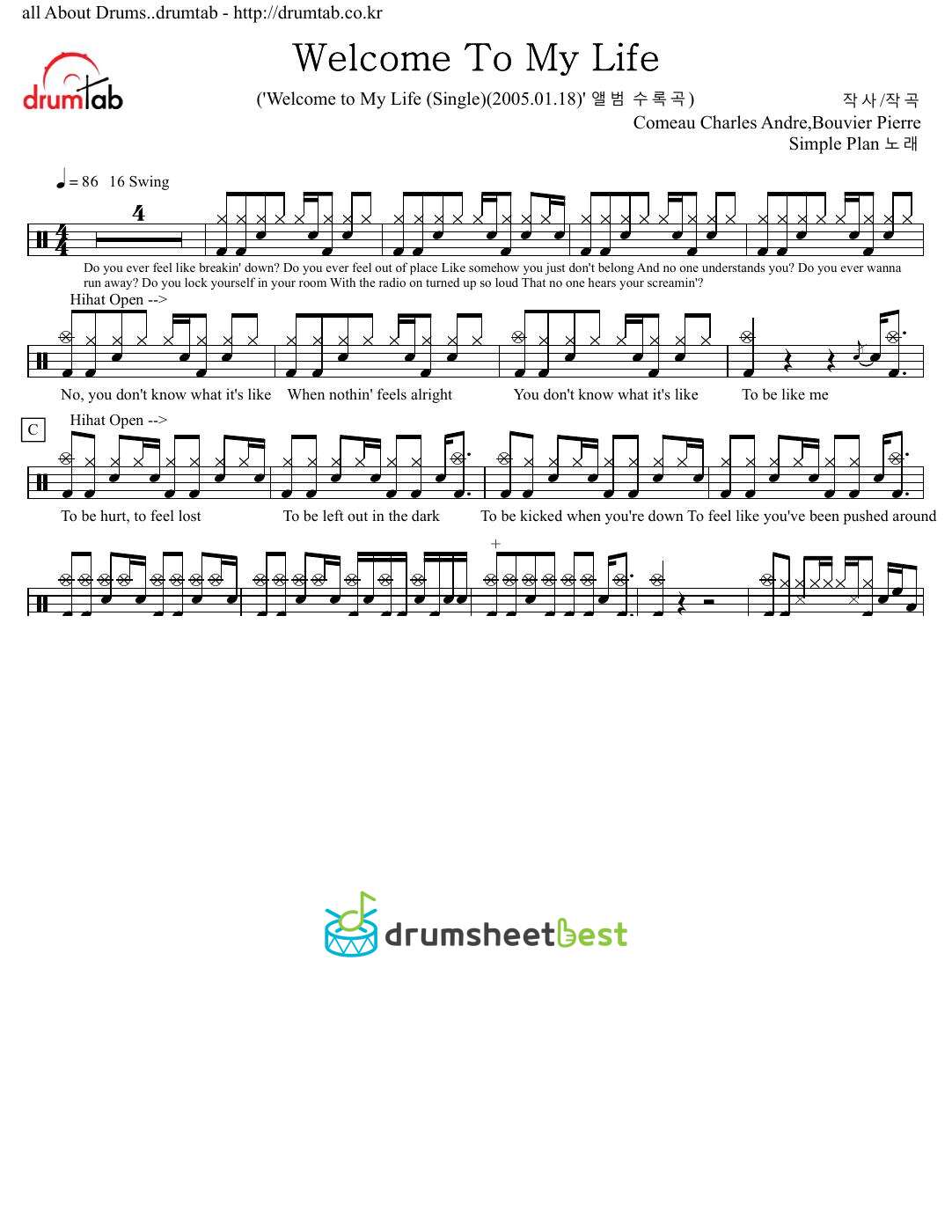 Welcome To My Life preview page 1