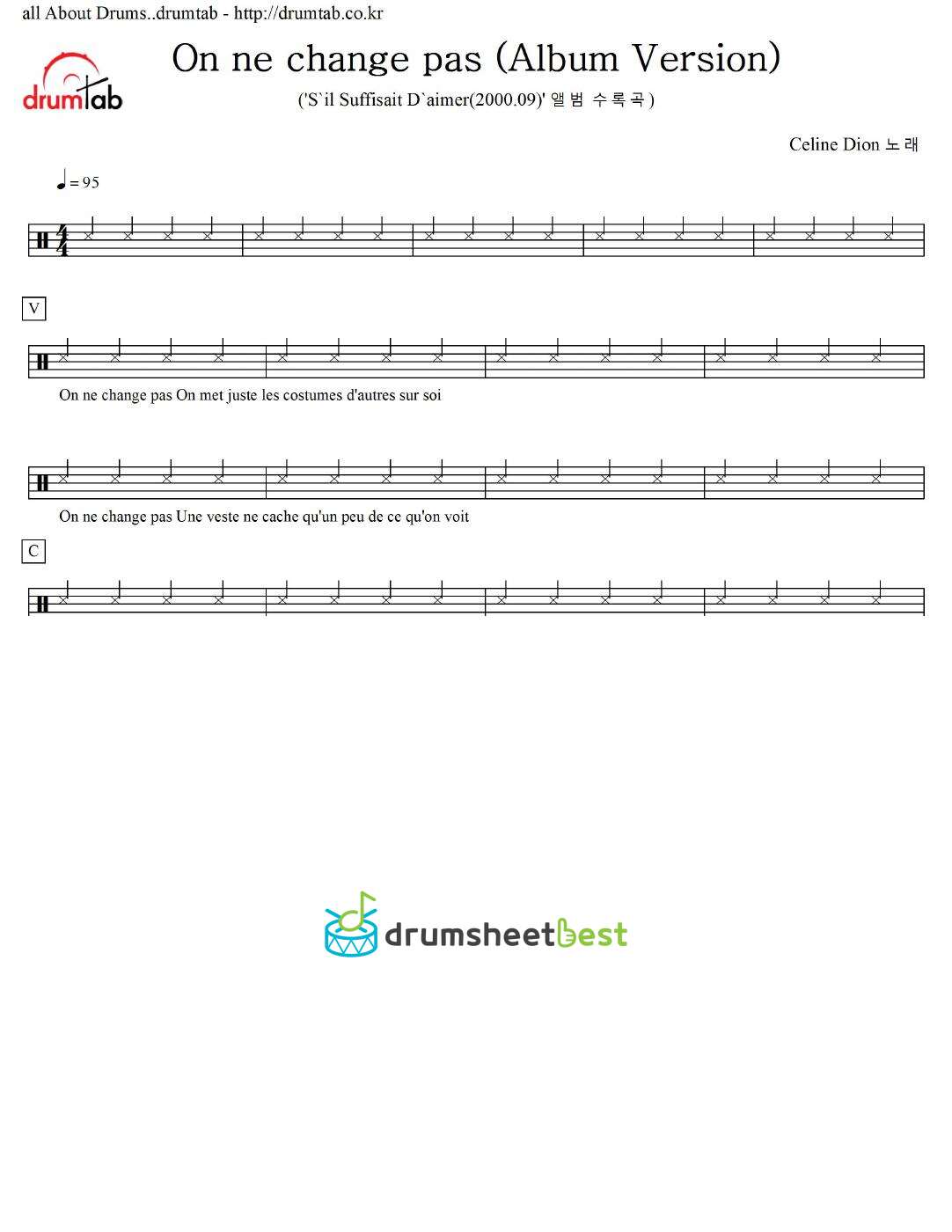 On ne change pas (Album Version) preview page 1