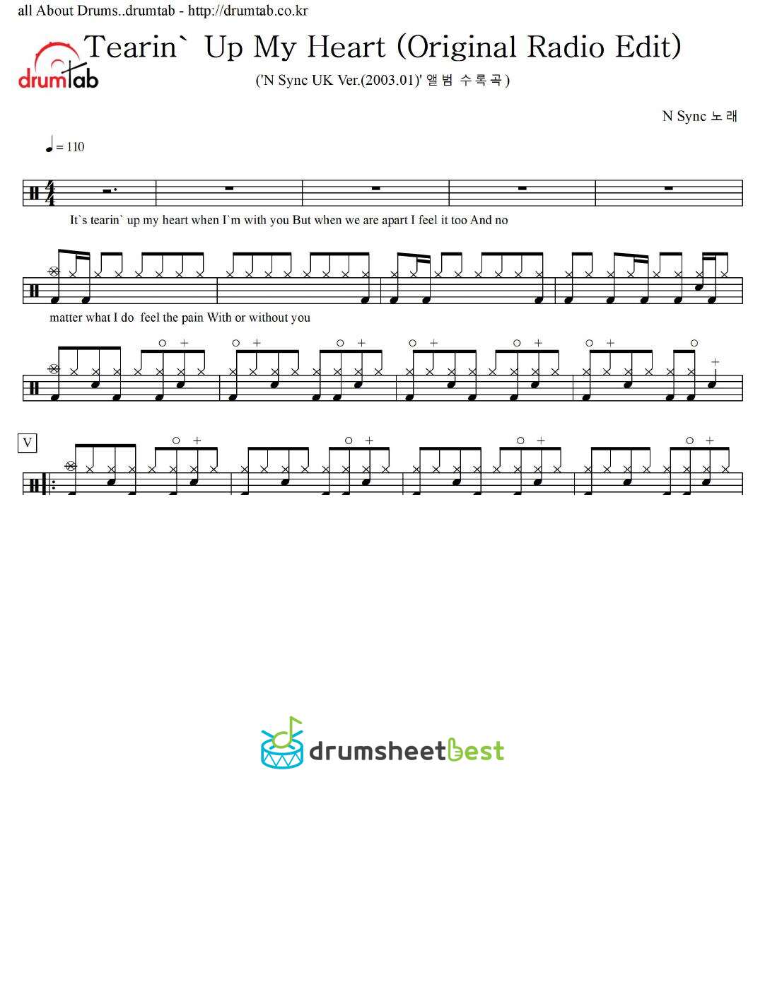 Tearin' Up My Heart (Original Radio Edit) preview page 1