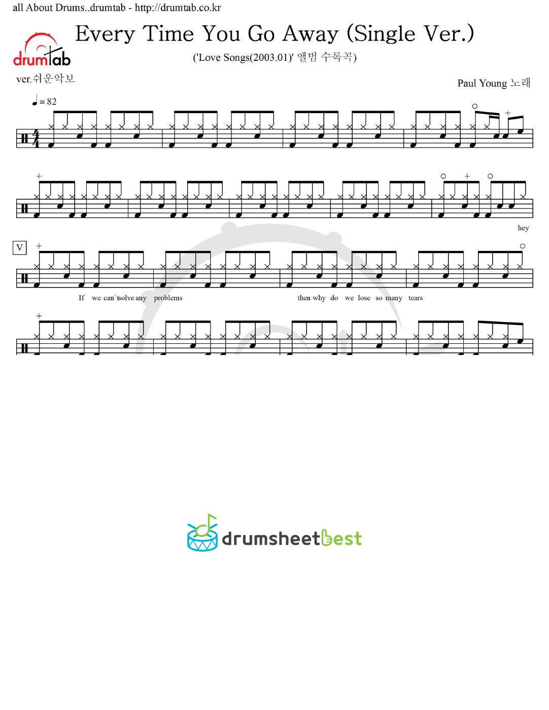 Every Time You Go Away (Single Ver.) preview page 1