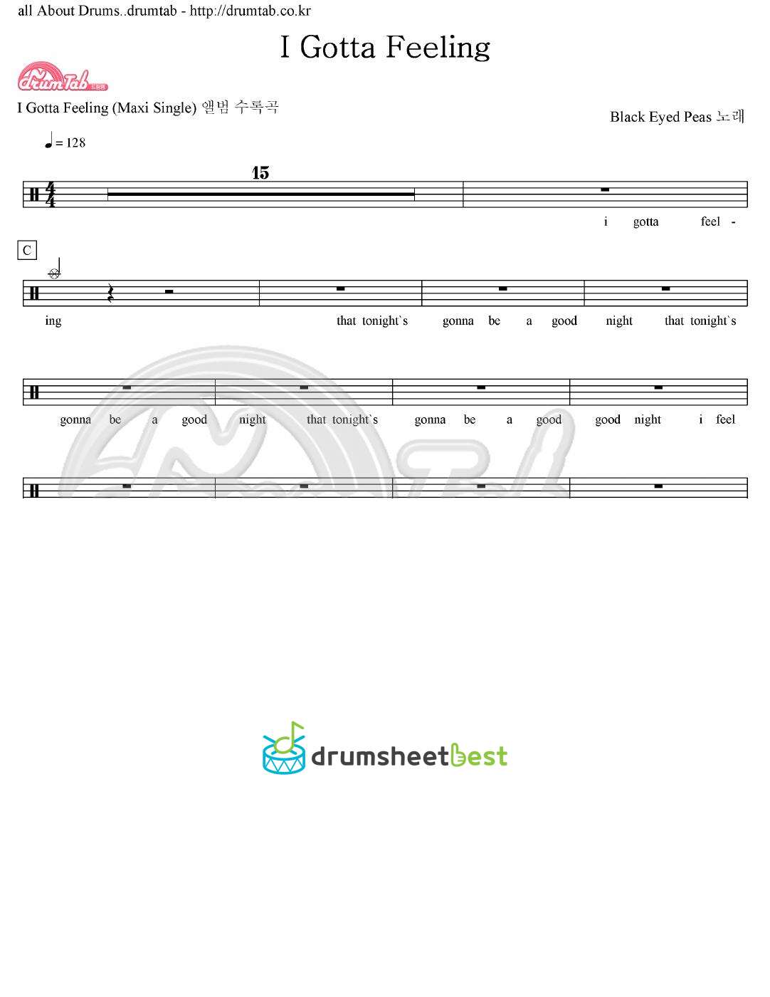 I Gotta Feeling preview page 1