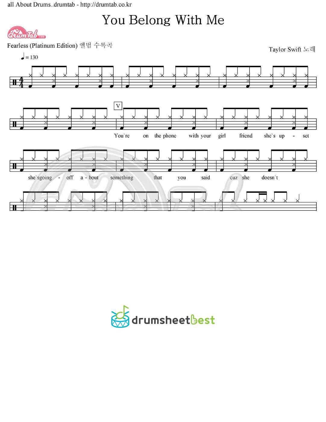 You Belong With Me preview page 1