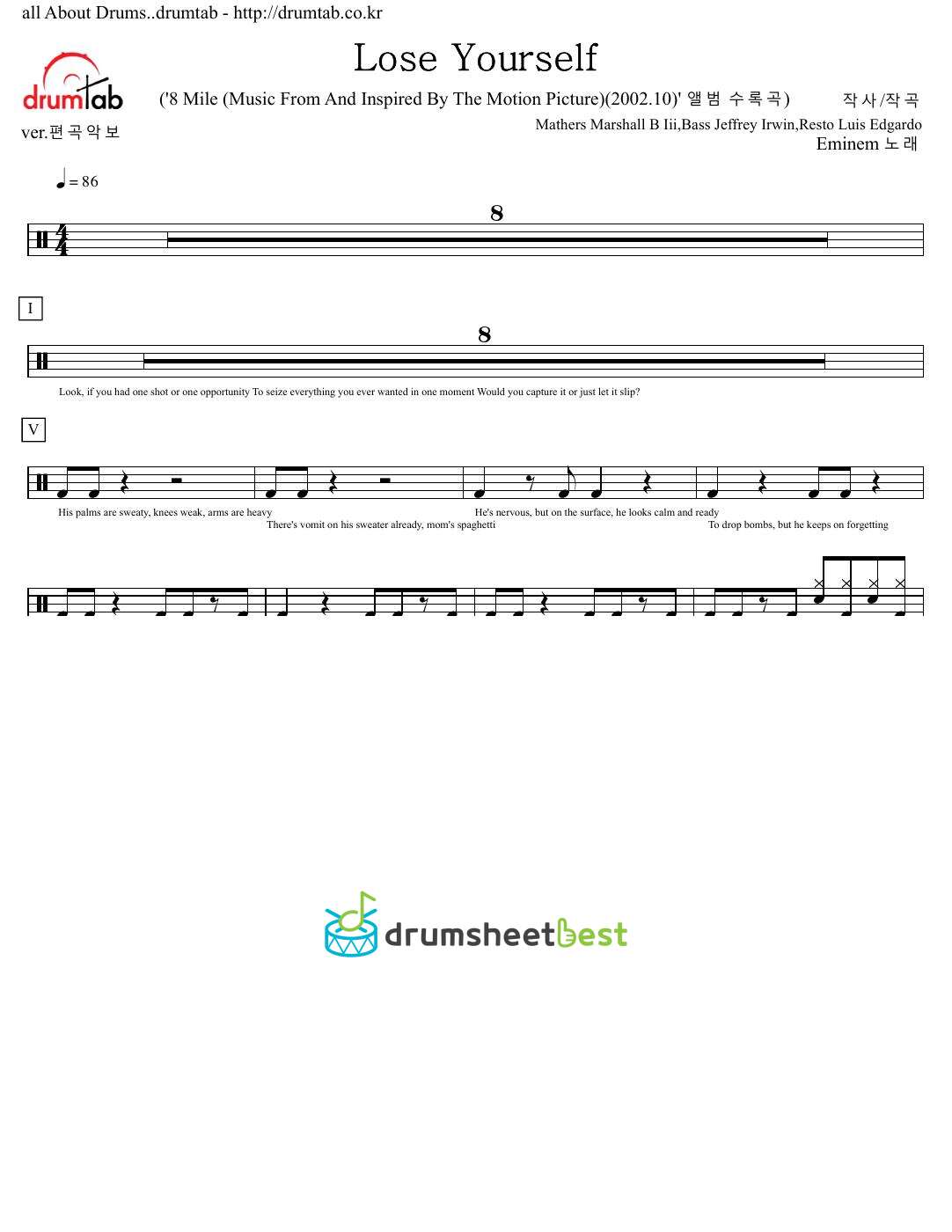 Lose Yourself preview page 1