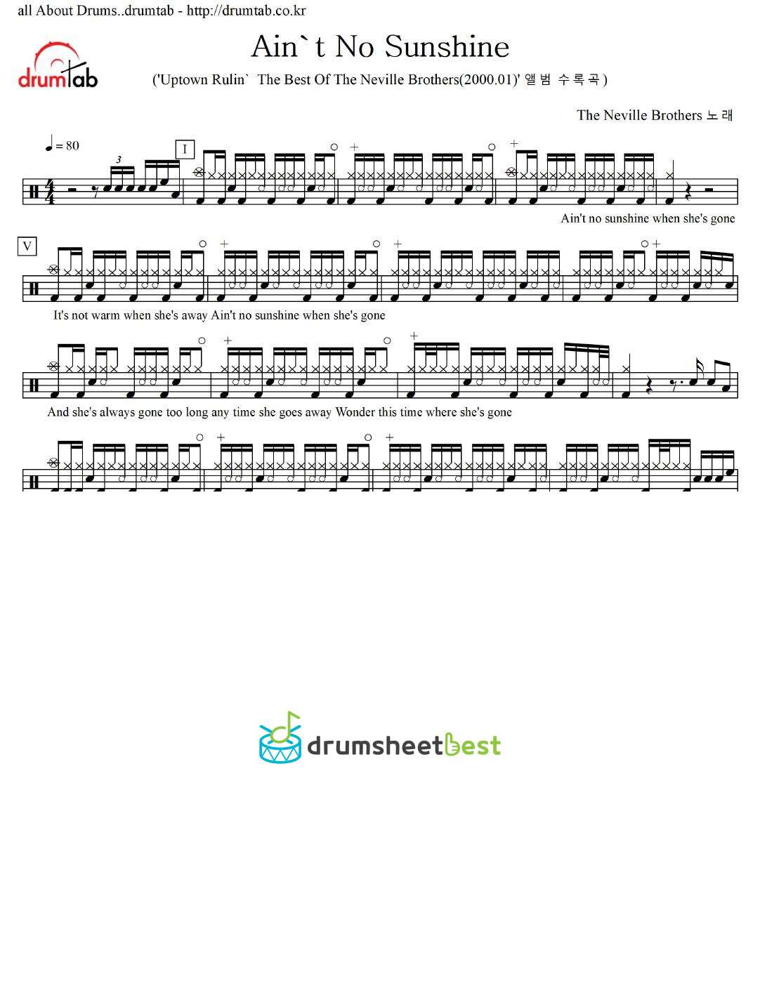 Ain't No Sunshine preview page 1