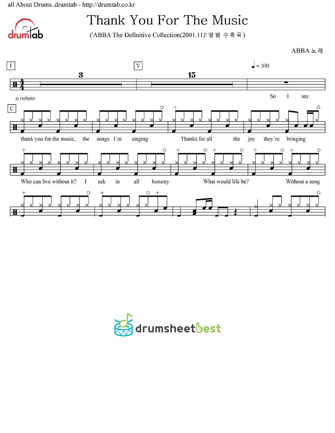 Thank You For The Music preview page 1