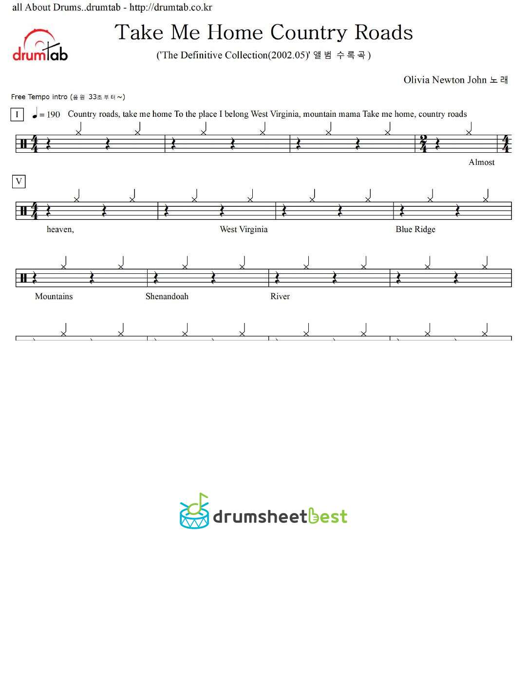 Take Me Home Country Roads preview page 1