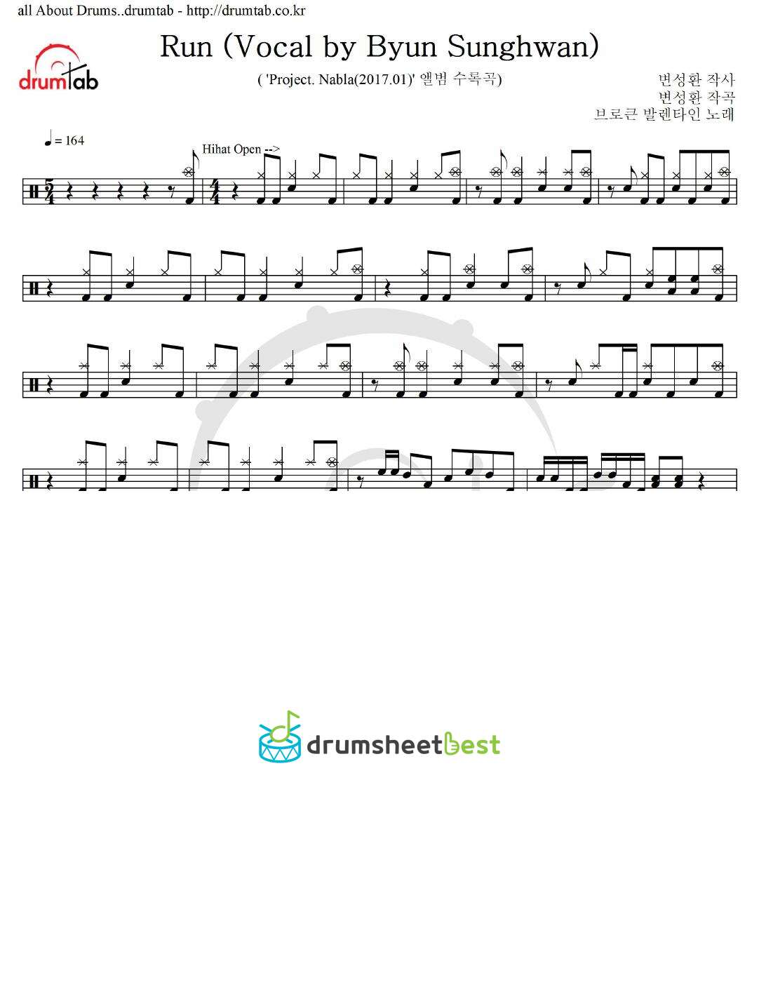 Run (Vocal by Byun Sunghwan) preview page 1