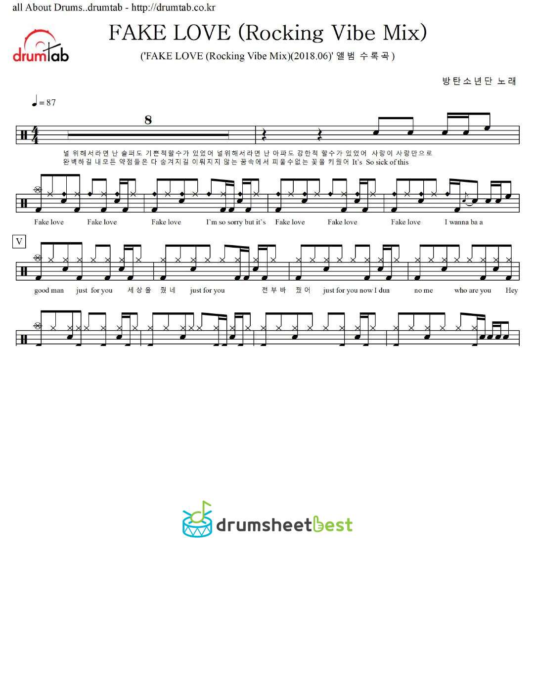 FAKE LOVE (Rocking Vibe Mix) preview page 1