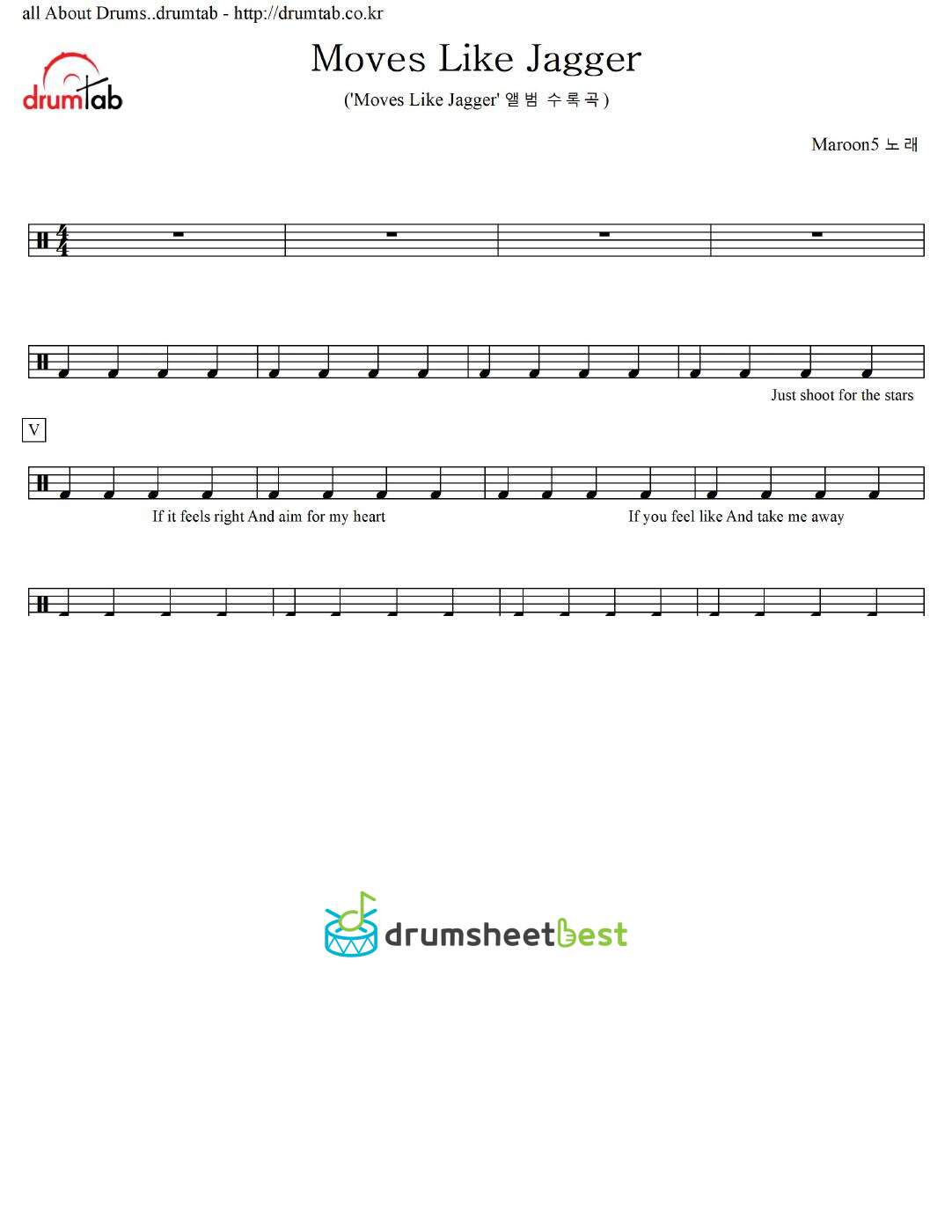 Moves Like Jagger preview page 1