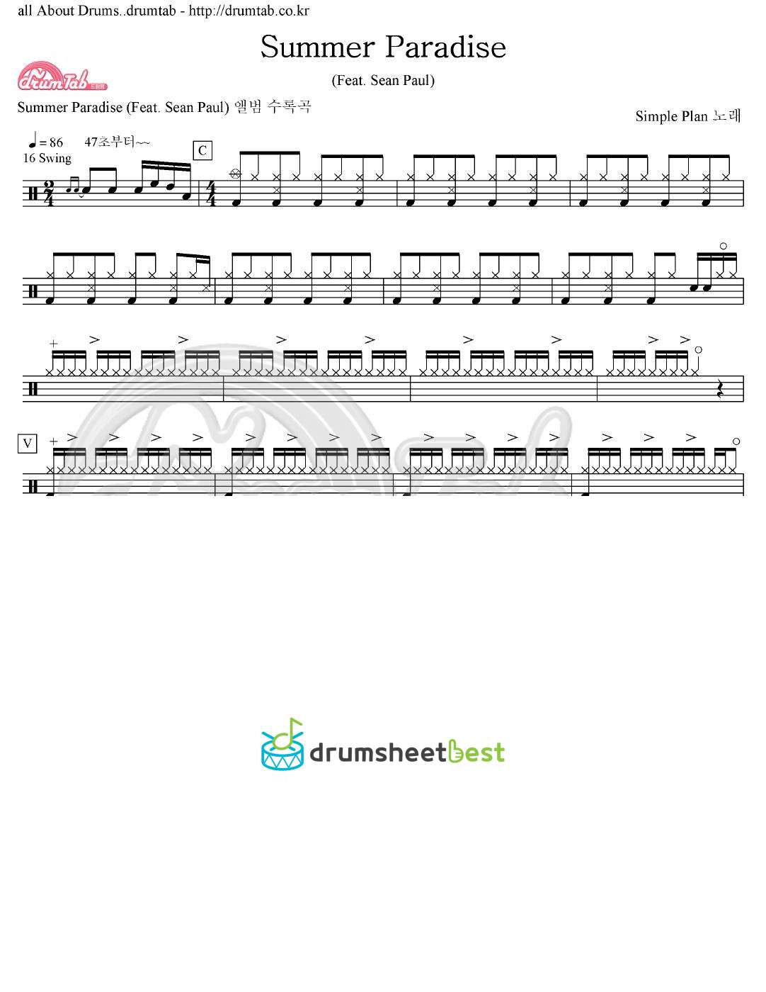 Summer Paradise (Feat. Sean Paul) preview page 1