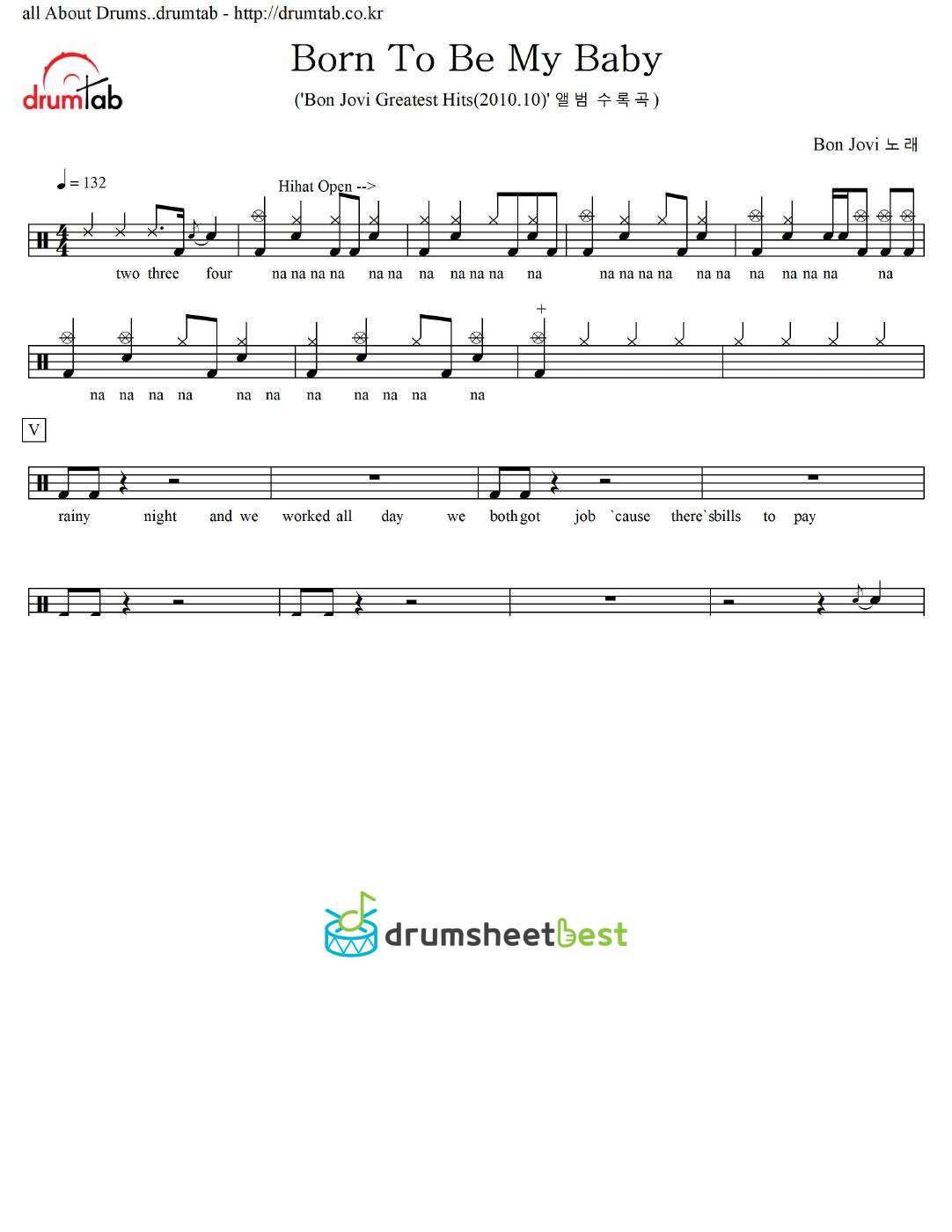 Born To Be My Baby preview page 1