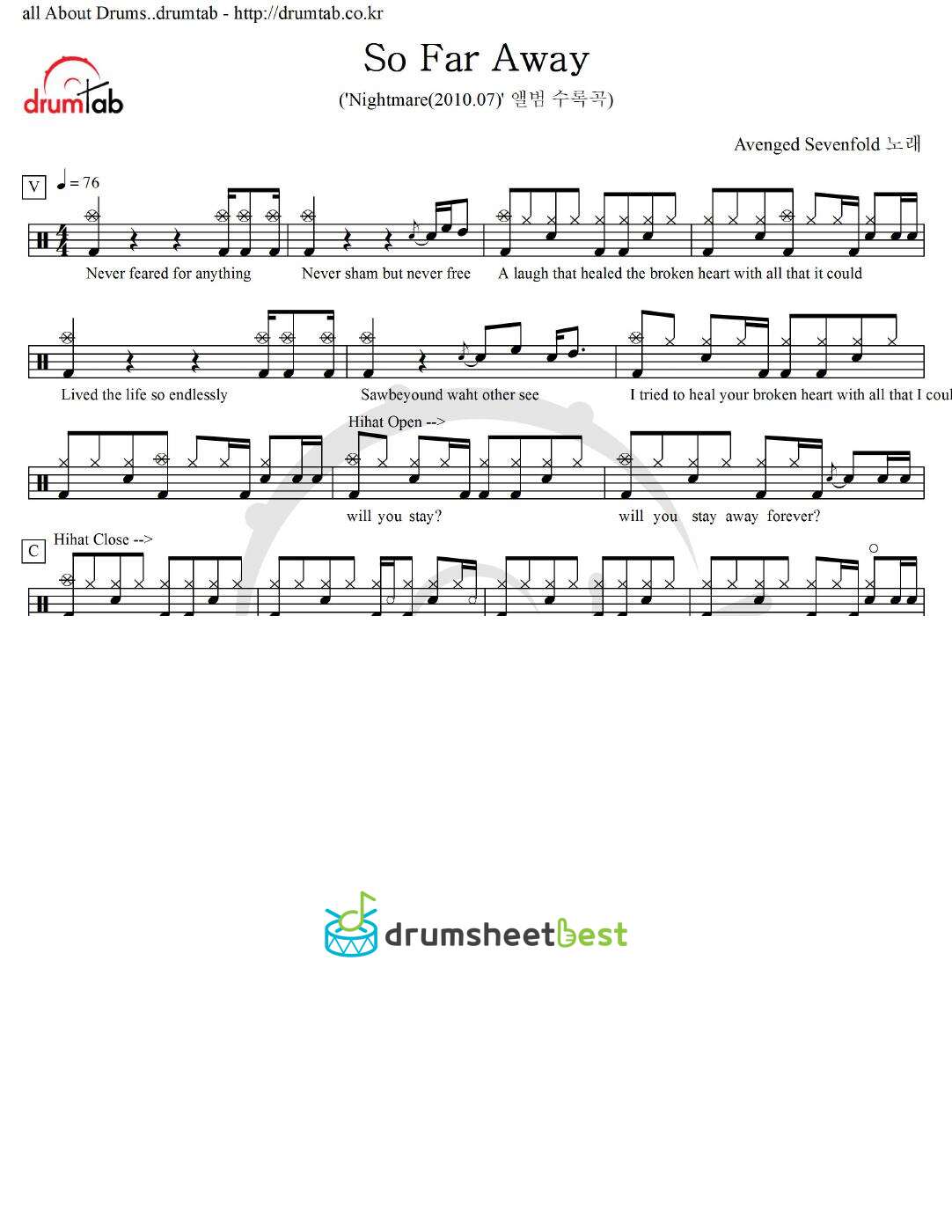 So Far Away preview page 1