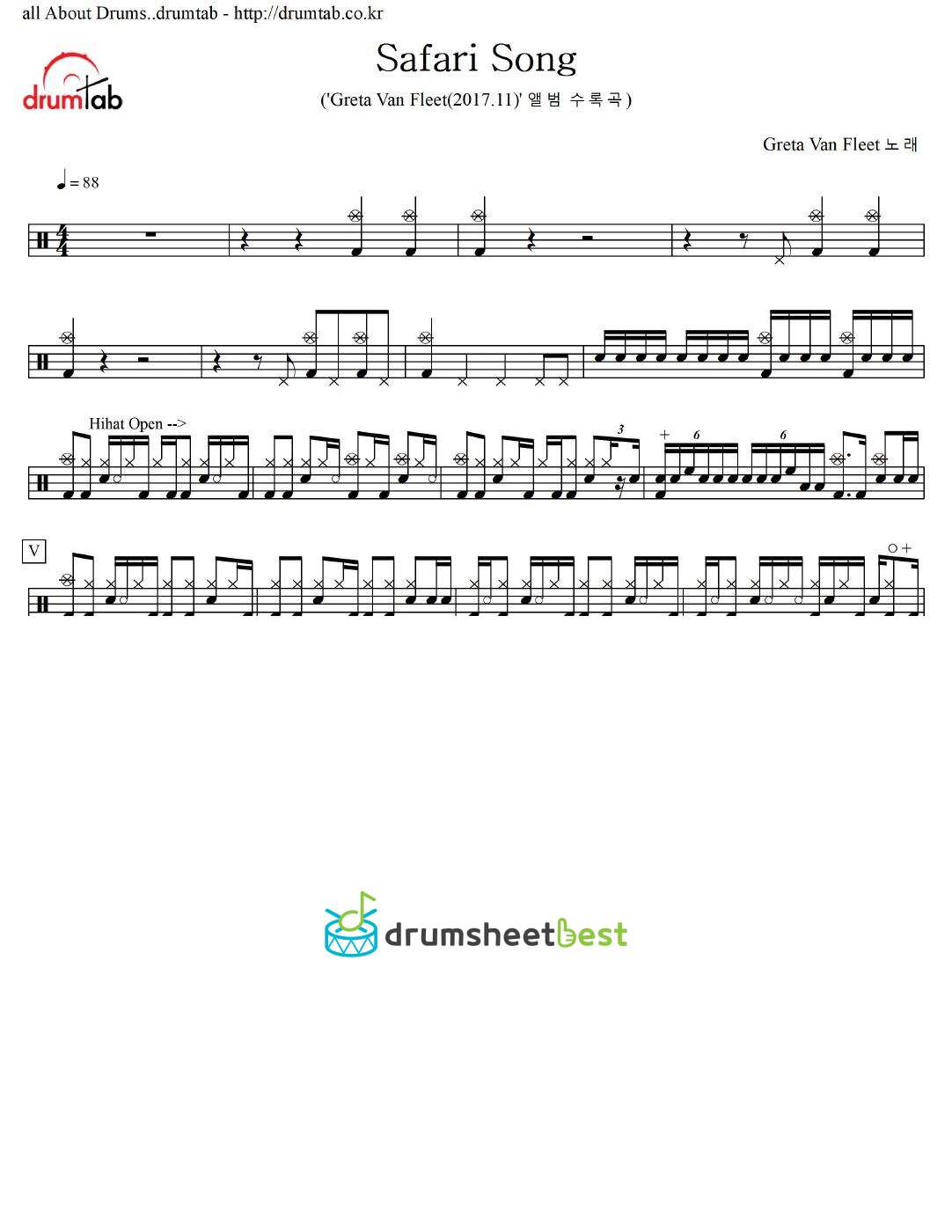 Safari Song preview page 1