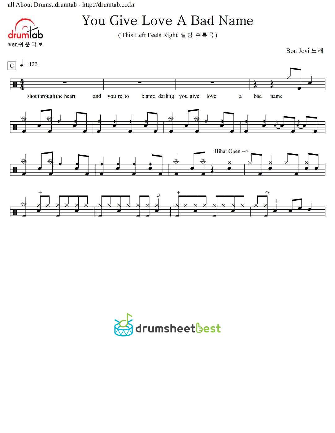 You Give Love A Bad Name preview page 1