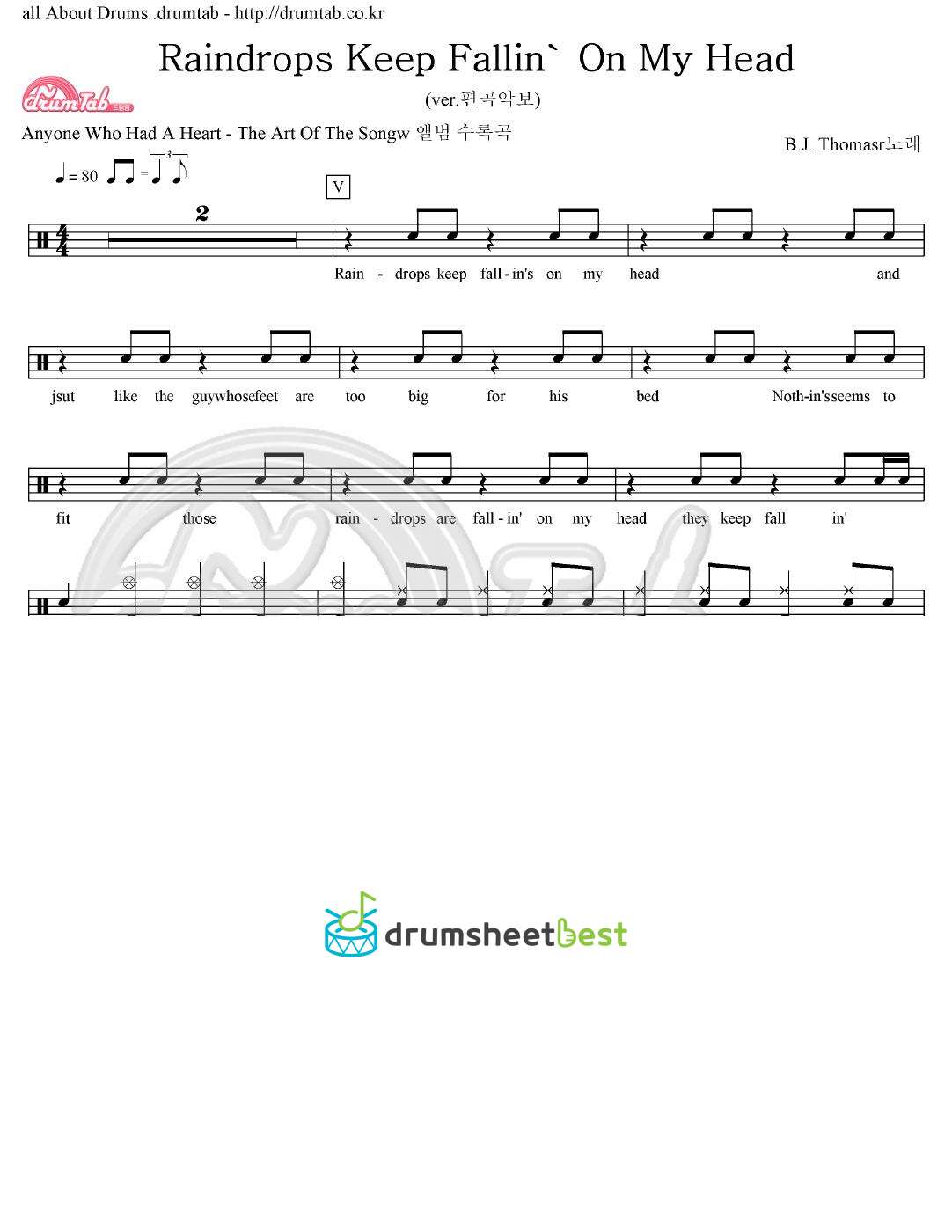 Raindrops Keep Fallin' On My Head preview page 1