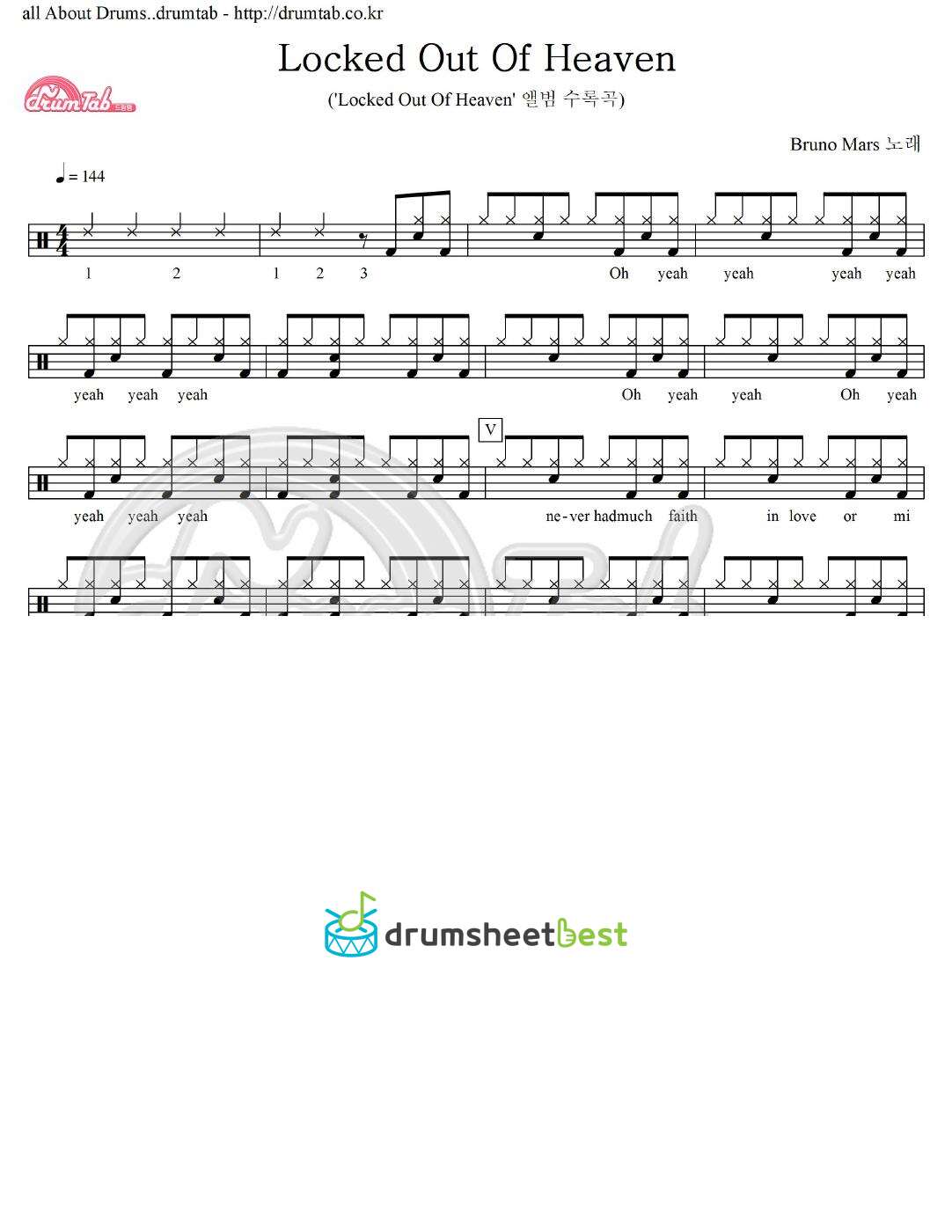 Locked Out Of Heaven preview page 1